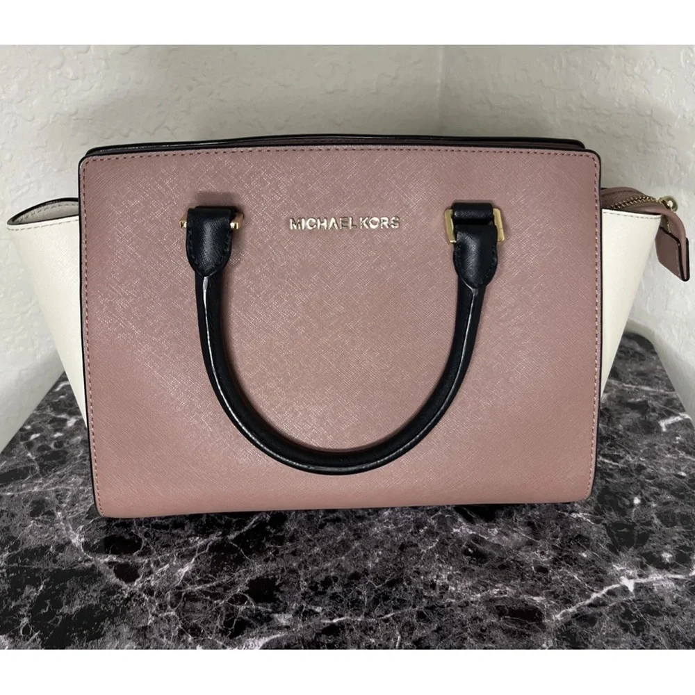 Michael Kors Medium Satchel Mauve/Beige